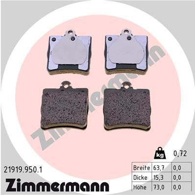 Brake Pad Set, disc brake ZIMMERMANN 21919.950.1