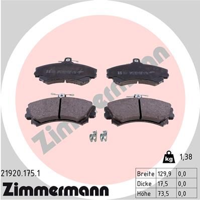 Brake Pad Set, disc brake ZIMMERMANN 21920.175.1