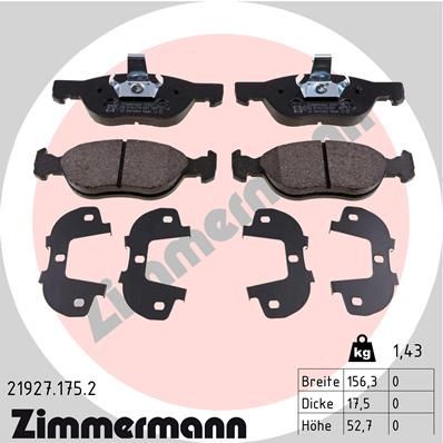 Brake Pad Set, disc brake ZIMMERMANN 21927.175.2