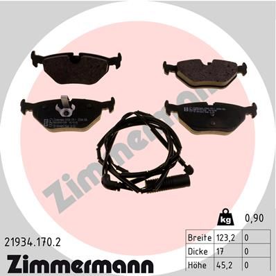 Brake Pad Set, disc brake ZIMMERMANN 21934.170.2