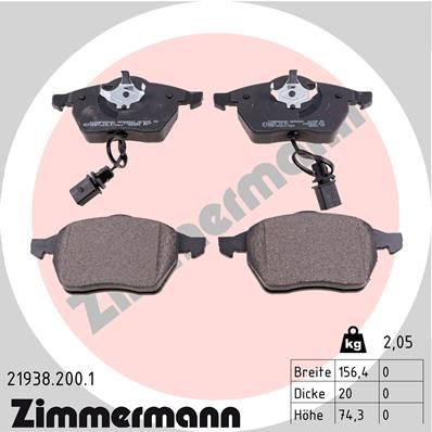 Brake Pad Set, disc brake ZIMMERMANN 21938.200.1