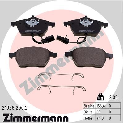 Brake Pad Set, disc brake ZIMMERMANN 21938.200.2