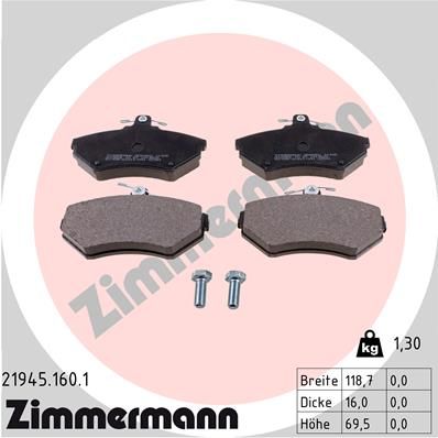ZIMMERMANN 21945.160.1 Brake Pad Set, disc brake