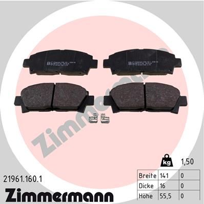 ZIMMERMANN 21961.160.1 Brake Pad Set, disc brake