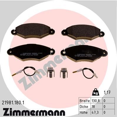 ZIMMERMANN 21981.180.1 Brake Pad Set, disc brake