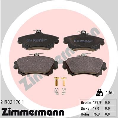 ZIMMERMANN 21982.170.1 Brake Pad Set, disc brake
