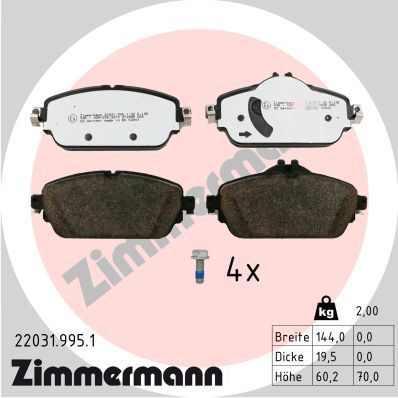 ZIMMERMANN 22031.995.1 Brake Pad Set, disc brake