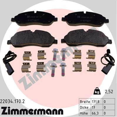 ZIMMERMANN 22034.170.2 Brake Pad Set, disc brake