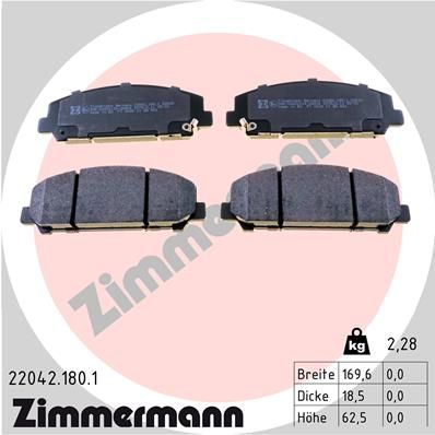 Brake Pad Set, disc brake ZIMMERMANN 22042.180.1