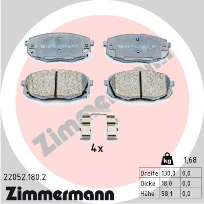 ZIMMERMANN 22052.180.2 Brake Pad Set, disc brake