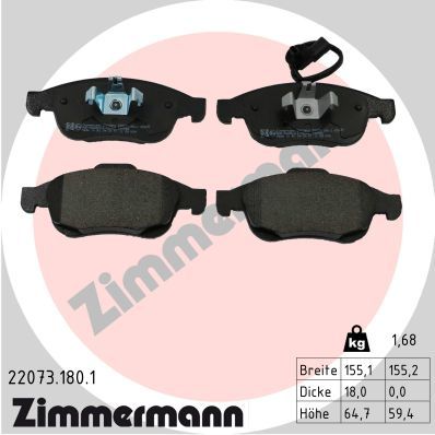 ZIMMERMANN 22073.180.1 Brake Pad Set, disc brake