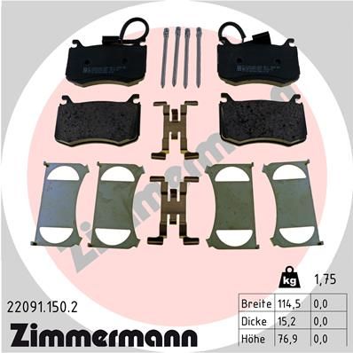 Brake Pad Set, disc brake ZIMMERMANN 22091.150.2