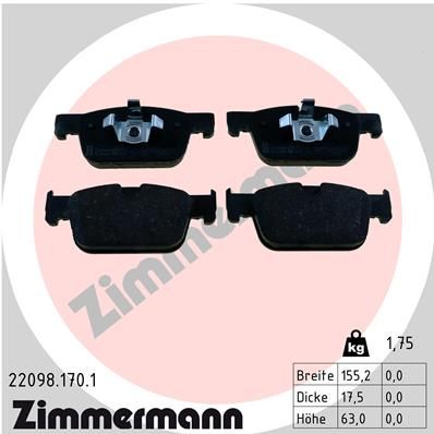 Brake Pad Set, disc brake ZIMMERMANN 22098.170.1