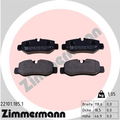 ZIMMERMANN 22101.185.1 Brake Pad Set, disc brake