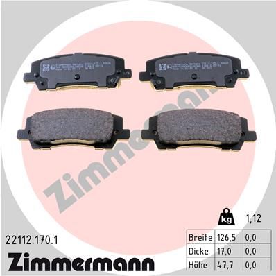 ZIMMERMANN 22112.170.1 Brake Pad Set, disc brake