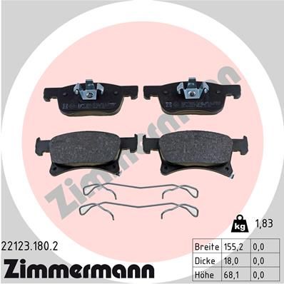 ZIMMERMANN 22123.180.2 Brake Pad Set, disc brake