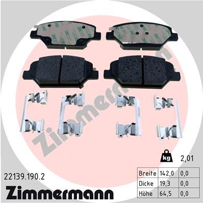 ZIMMERMANN 22139.190.2 Brake Pad Set, disc brake