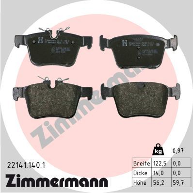 Brake Pad Set, disc brake ZIMMERMANN 22141.140.1