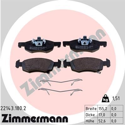 ZIMMERMANN 22143.180.2 Brake Pad Set, disc brake