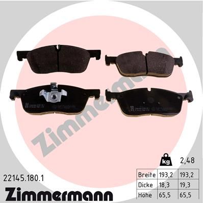 Brake Pad Set, disc brake ZIMMERMANN 22145.180.1