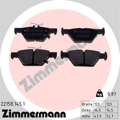Brake Pad Set, disc brake ZIMMERMANN 22158.145.1