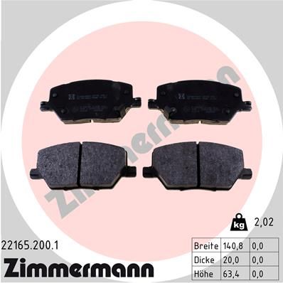 ZIMMERMANN 22165.200.1 Brake Pad Set, disc brake