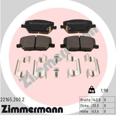 ZIMMERMANN 22165.200.2 Brake Pad Set, disc brake