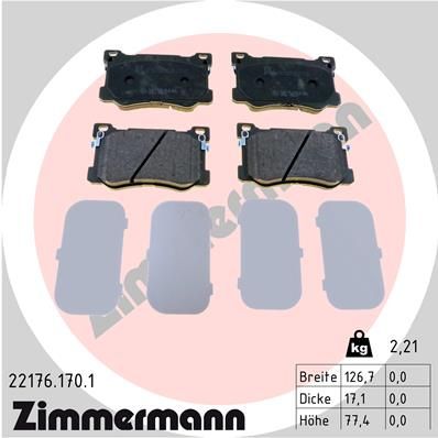 ZIMMERMANN 22176.170.1 Brake Pad Set, disc brake