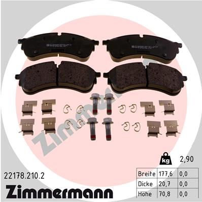 Brake Pad Set, disc brake ZIMMERMANN 22178.210.2