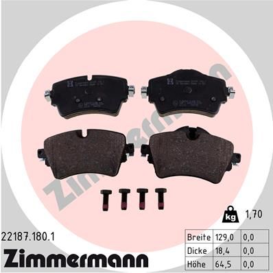 ZIMMERMANN 22187.180.1 Brake Pad Set, disc brake