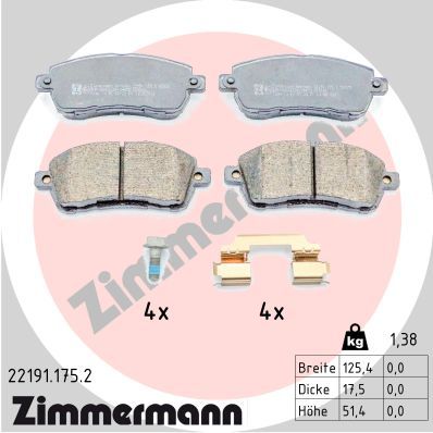 ZIMMERMANN 22191.175.2 Brake Pad Set, disc brake
