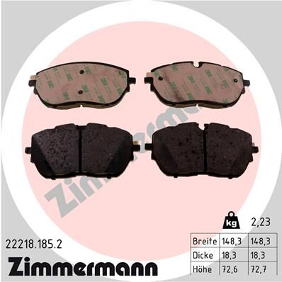 ZIMMERMANN 22218.185.2 Brake Pad Set, disc brake