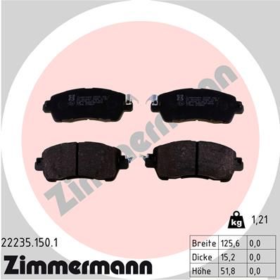 Brake Pad Set, disc brake ZIMMERMANN 22235.150.1