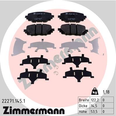 ZIMMERMANN 22271.145.1 Brake Pad Set, disc brake
