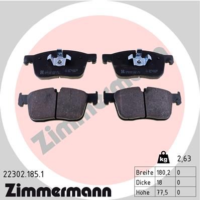 ZIMMERMANN 22302.185.1 Brake Pad Set, disc brake
