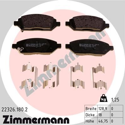 ZIMMERMANN 22326.180.2 Brake Pad Set, disc brake
