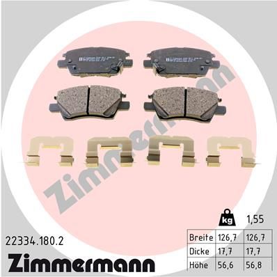 ZIMMERMANN 22334.180.2 Brake Pad Set, disc brake