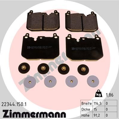 ZIMMERMANN 22344.150.1 Brake Pad Set, disc brake