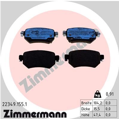 ZIMMERMANN 22349.155.1 Brake Pad Set, disc brake