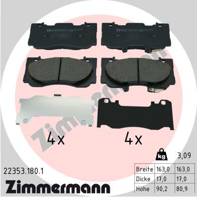 Brake Pad Set, disc brake ZIMMERMANN 22353.180.1