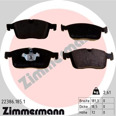 Brake Pad Set, disc brake ZIMMERMANN 22386.185.1