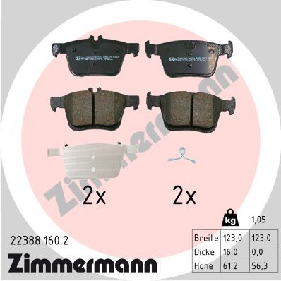 Brake Pad Set, disc brake ZIMMERMANN 22388.160.2