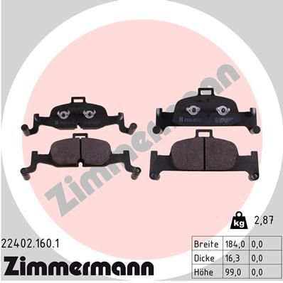 ZIMMERMANN 22402.160.1 Brake Pad Set, disc brake