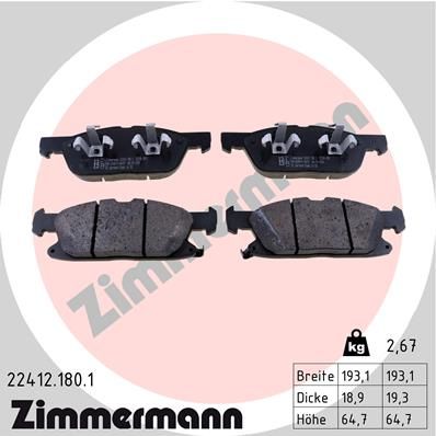 ZIMMERMANN 22412.180.1 Brake Pad Set, disc brake