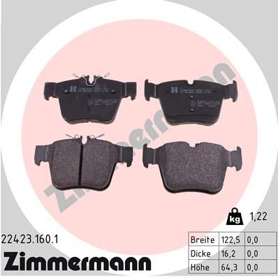 ZIMMERMANN 22423.160.1 Brake Pad Set, disc brake