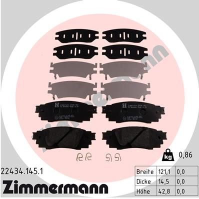 Brake Pad Set, disc brake ZIMMERMANN 22434.145.1
