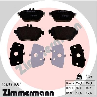 ZIMMERMANN 22437.165.1 Brake Pad Set, disc brake