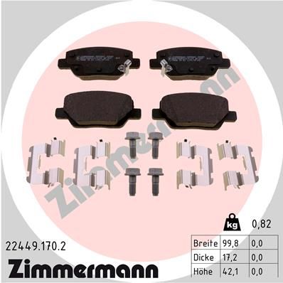 Brake Pad Set, disc brake ZIMMERMANN 22449.170.2