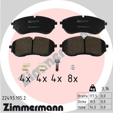 ZIMMERMANN 22493.195.2 Brake Pad Set, disc brake
