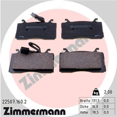 Brake Pad Set, disc brake ZIMMERMANN 22507.160.2